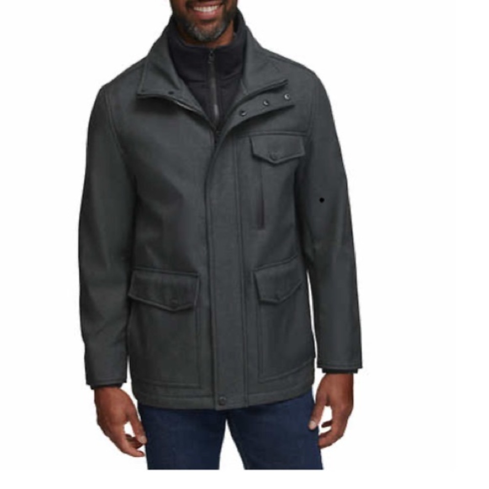 Andrew Marc Men's Textured Jacket Men’s Black Size Large